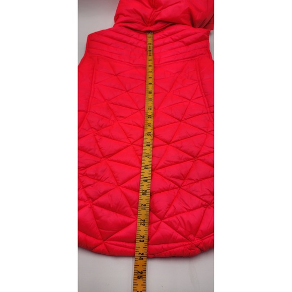 Tek Gear Womens Puffer Vest Hooded Quilted Zip Front Bright Coral Size M Diamond - Picture 6 of 8